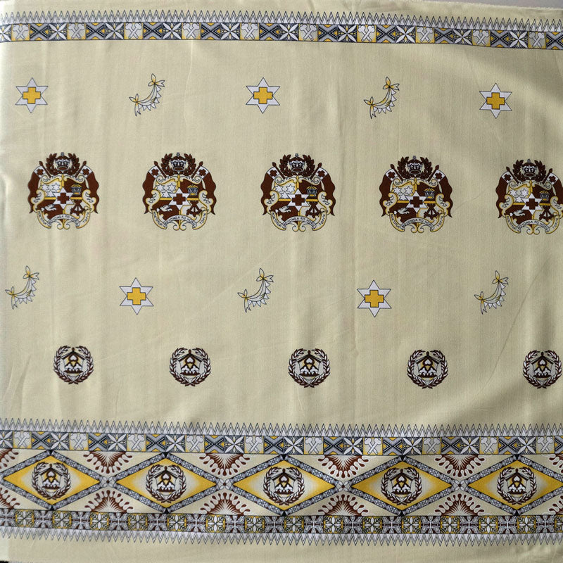 Tonga Seal Double Border Light Barkcloth | Islands Fabric