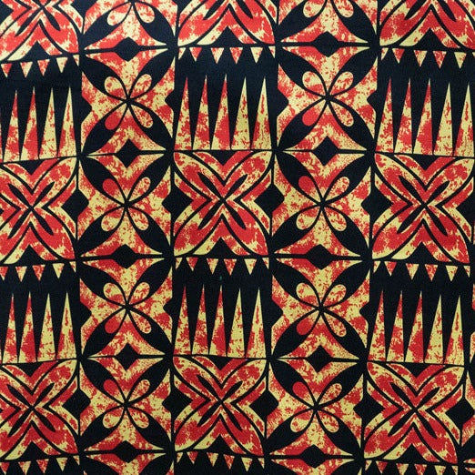 Traditional Tapa Design Cotton Light Barkcloth Fabric | Islands Fabric