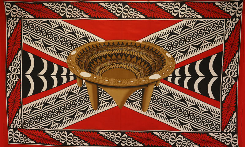 Kingdom of Tonga Kava Bowl All Around Border Crossing pattern | Sarong