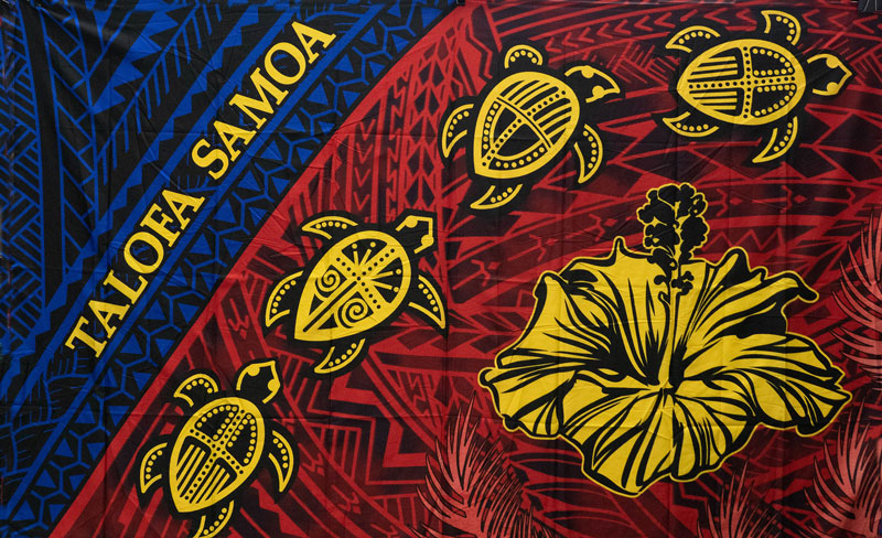 Talofa Samoa Sea Turtles Hibiscus Sarong