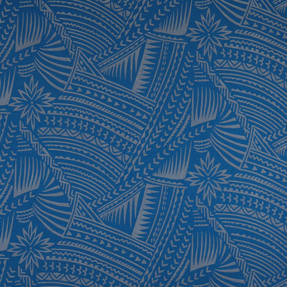 Traditional Polynesian Tattoo w/ Flower Flocking Fabric| Islands Fabric