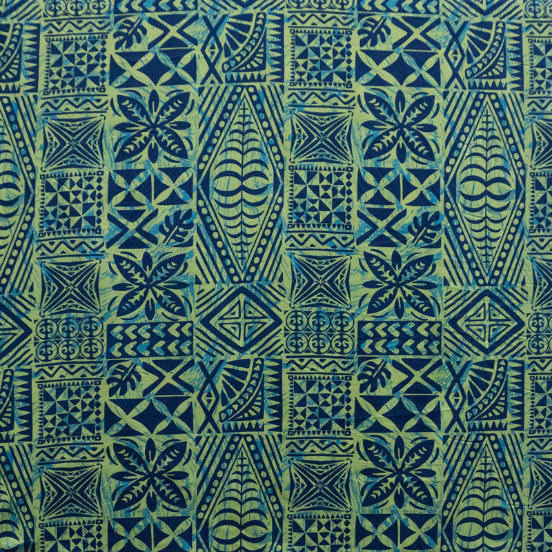 Traditional Tongan Geometric Design Peachskin Fabric | Islands Fabric