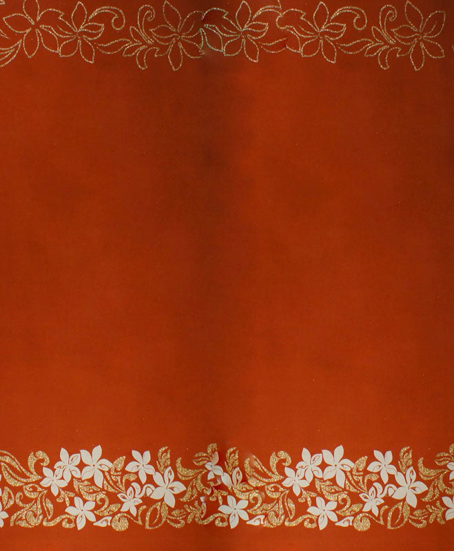 Tiare & Swirls Double Border Fabric | Glitter Polyester