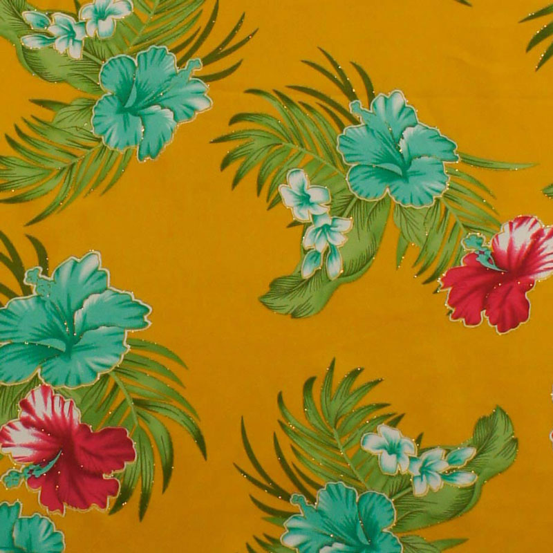 Aloha Garden Polyester Glitter Fabric | Islands Fabric