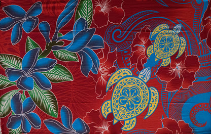 Hibiscus Tiare Turtle Sarong
