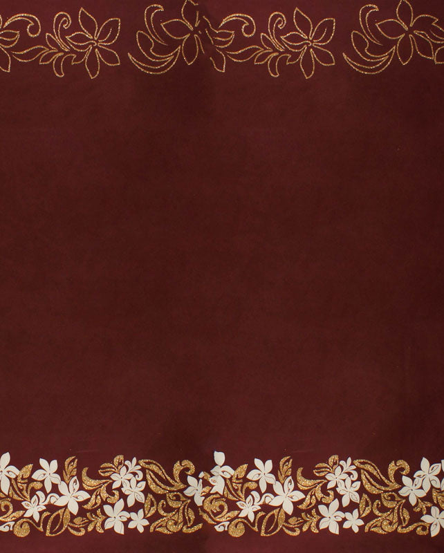 Tiare & Swirls Double Border Fabric | Glitter Polyester