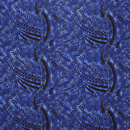 Traditional Polynesian Tattoo Design Fabric | Rayon Poplin