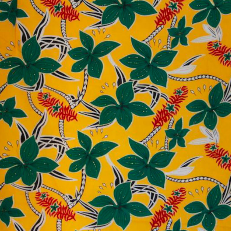 Large All Over Plumeria Fabric | Glitter Polyester