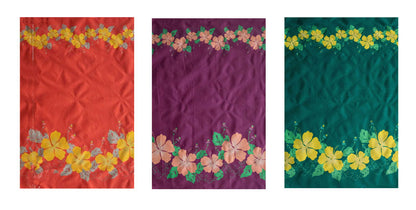 Hibiscus Double Border Polyester Fabric | Islands Fabric