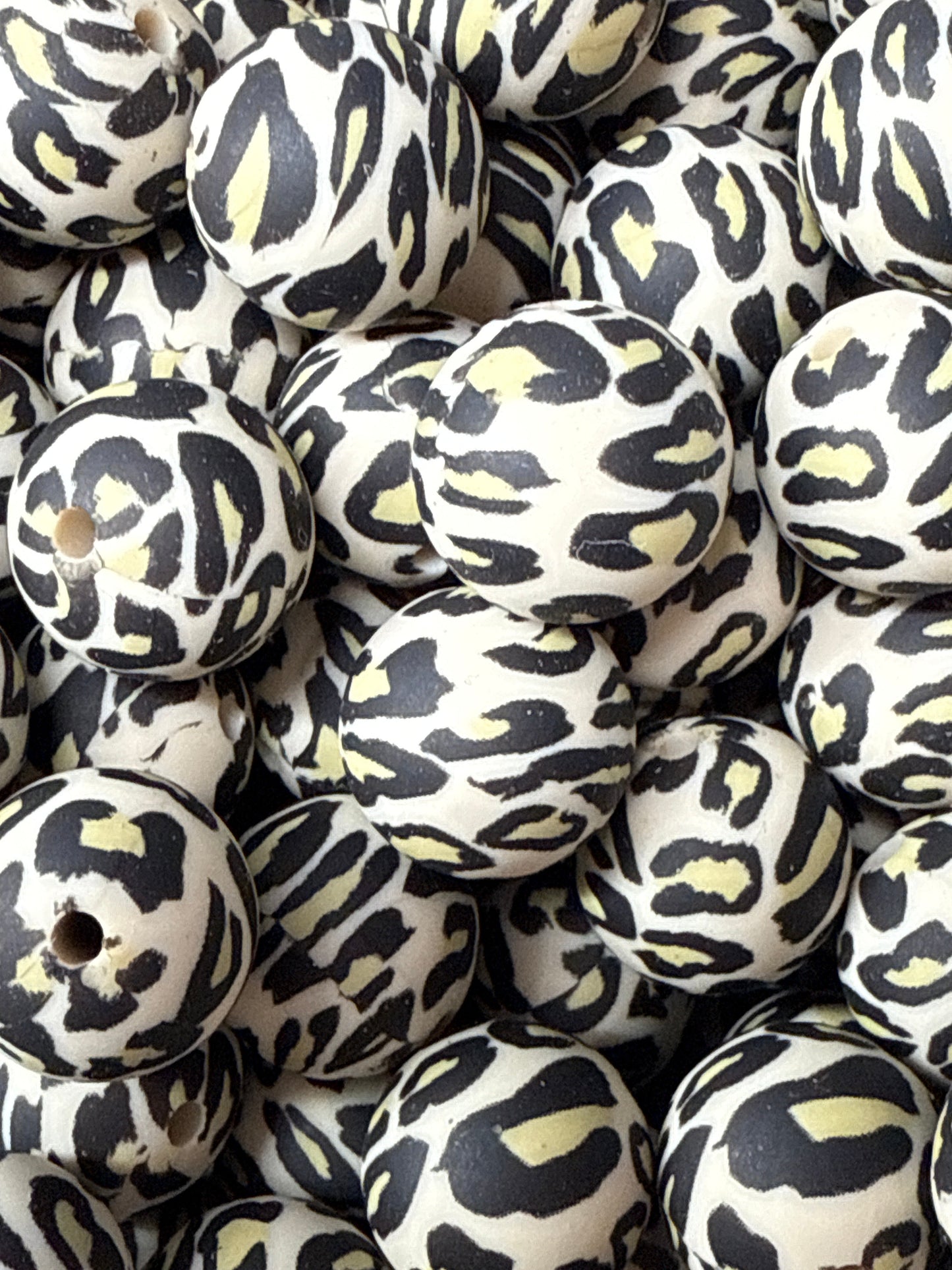 Silicone Bead Cheetah P69 QP01-14 - 15mm - 10 pack