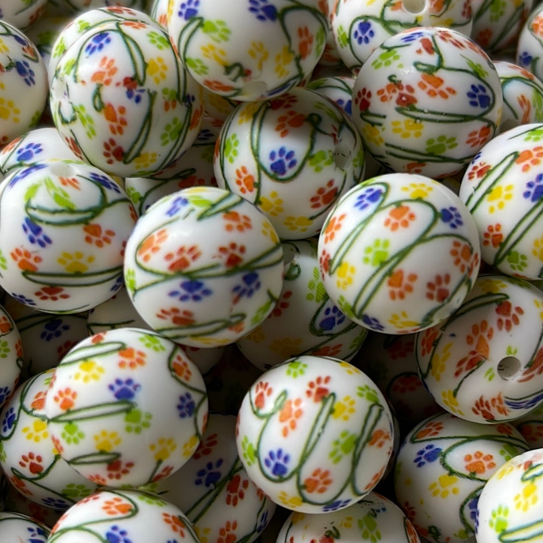 Silicone Bead Paw P53 - 15mm - 10 pack