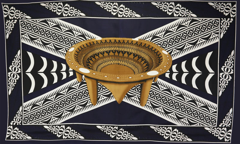 Kingdom of Tonga Kava Bowl All Around Border Crossing pattern | Sarong