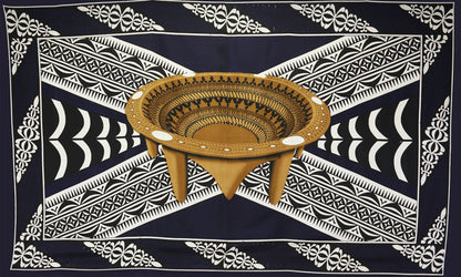 Kingdom of Tonga Kava Bowl All Around Border Crossing pattern | Sarong
