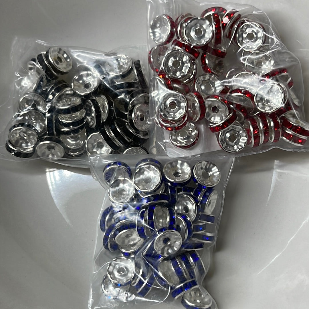 Round Colored Spacers 10mm 50 pieces