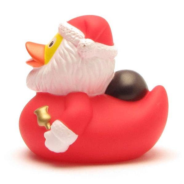 Santa Claus rubber duck with bag and bell - rubber duck