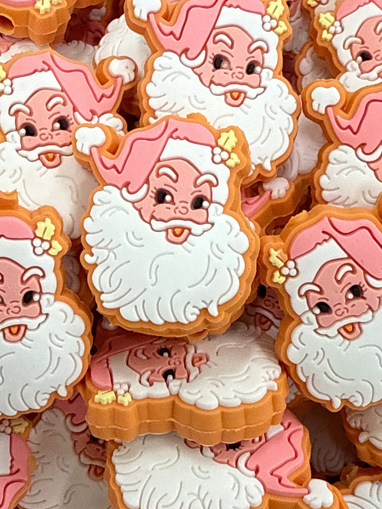 Santa Clause Pink Silicone Focal