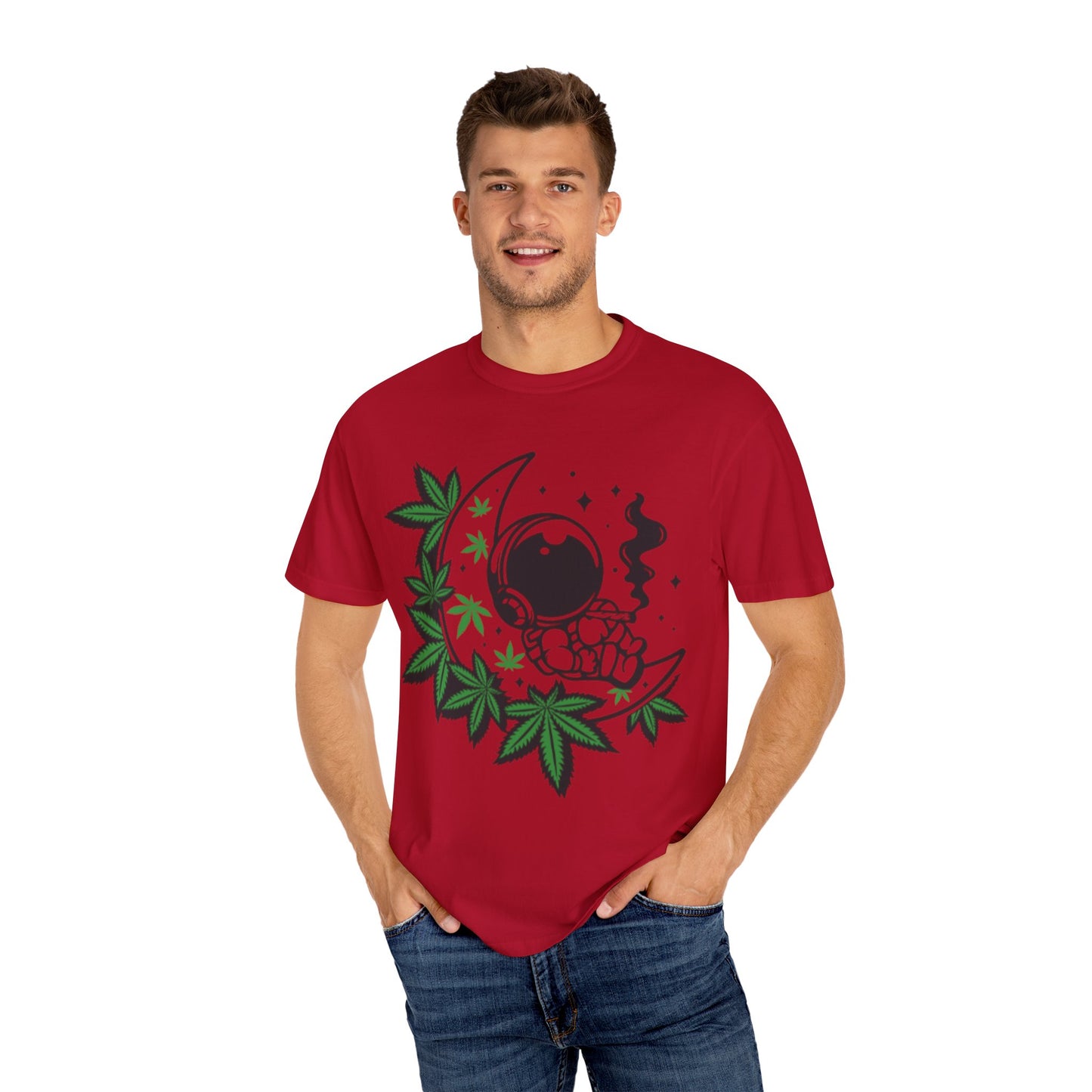 Cosmic Cannabis T-Shirt | Unisex Tee, Planetary Vibes, Weed Enthusiast Gift, Space Lover Shirt, Stoner Fashion, Gift for Him/Her