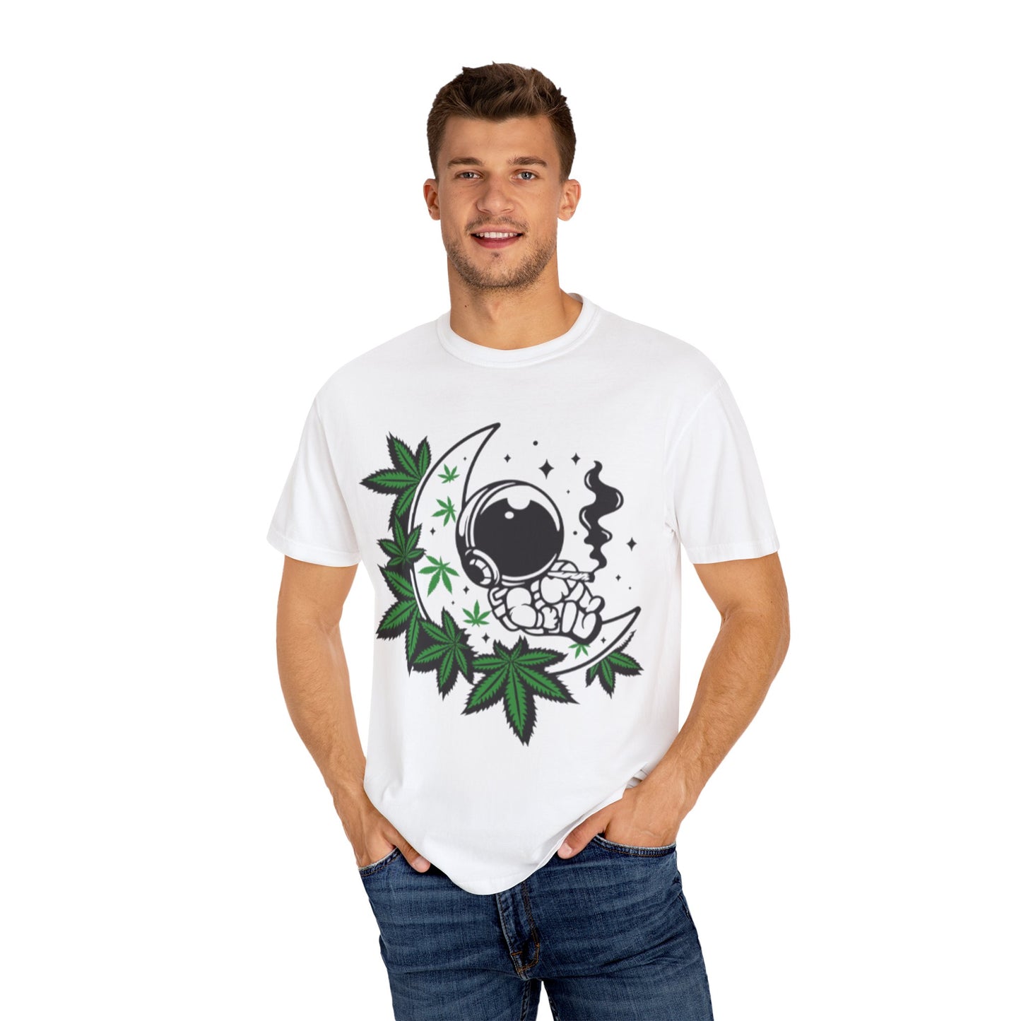 Cosmic Cannabis T-Shirt | Unisex Tee, Planetary Vibes, Weed Enthusiast Gift, Space Lover Shirt, Stoner Fashion, Gift for Him/Her