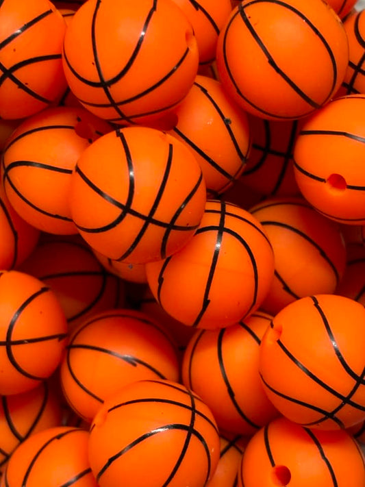 15mm Printed Silicone Basketball - 10 Count