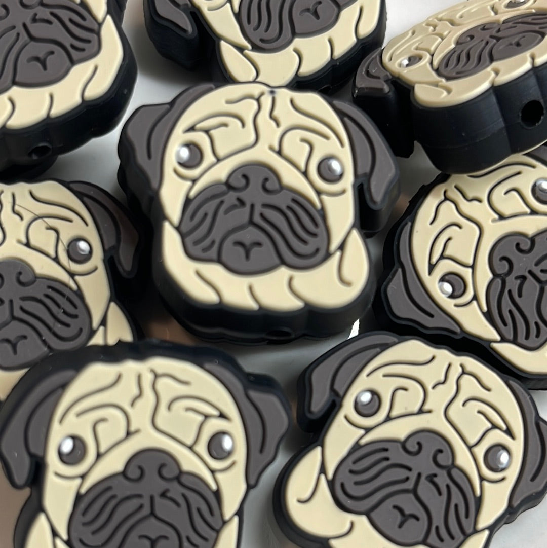 Pug Dog Head Silicone Focal