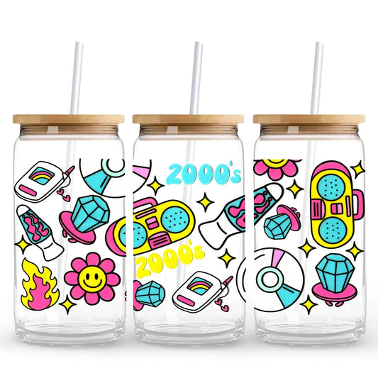 Master Maker Crafts -  UV DTF Wrap Only - 2000s Era Icons 9.7" x 4.3" (Cup NOT Included)