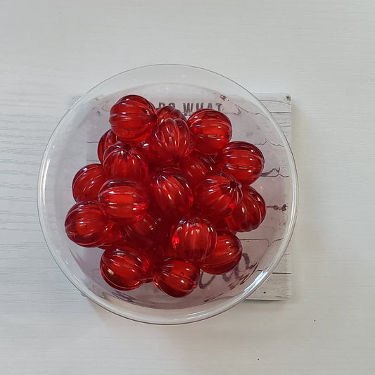 Acrylic 20mm Pumpkin Red Bead 10 Count