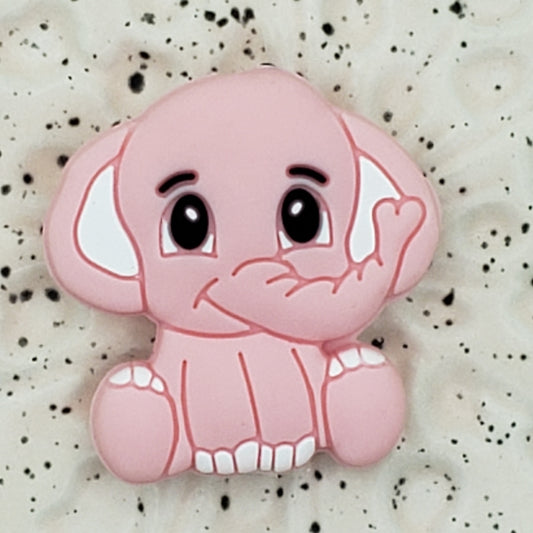 0083 - Animal - Elephant Pink Silicone Focal