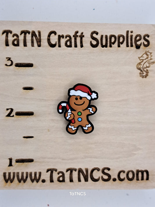 Christmas - Gingerbread Man with Candy Cane Silicone Focal 19
