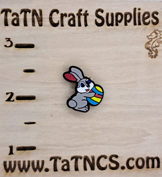Easter - Bunny Gray Silicone Focal