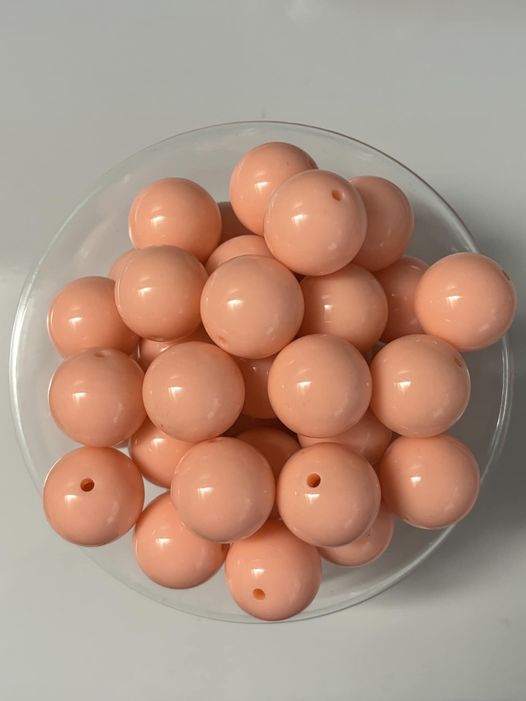 Acrylic 20mm Solid Peach Bead 10 Count