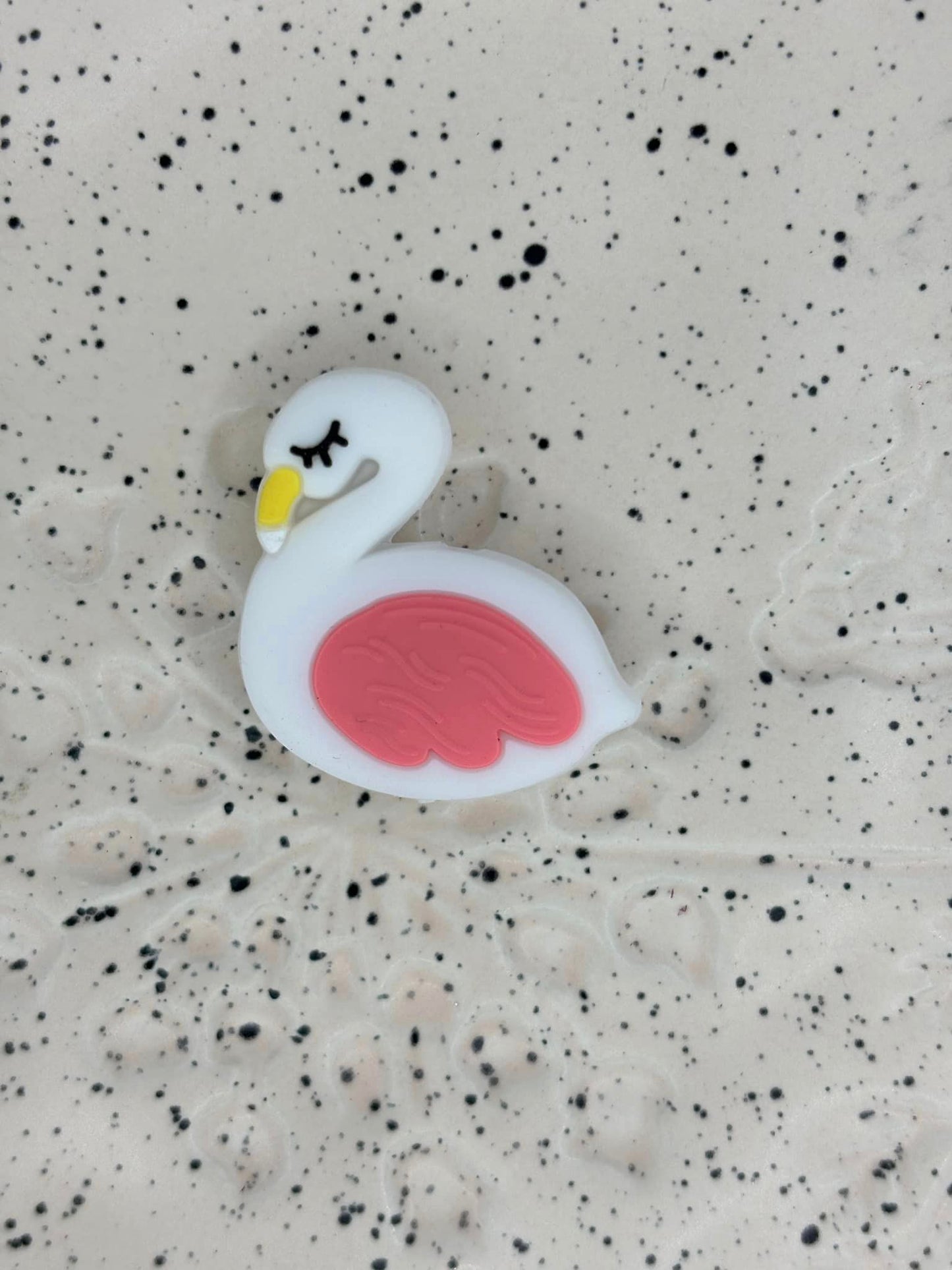 Animal - Bird - Flamingo / Swan White Silicone Focal 0222 - 5 Count