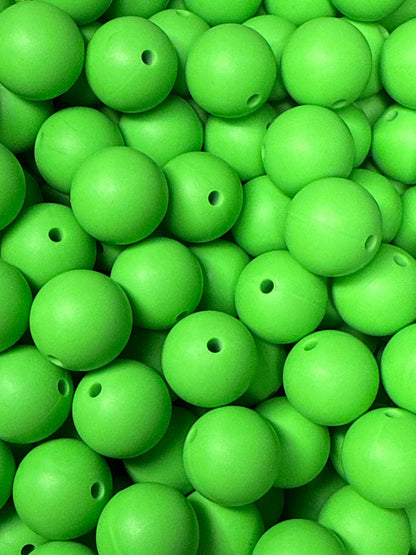Silicone Bead Lime Green s11 - 15mm - 10 pack - Exclusive to RD Creations