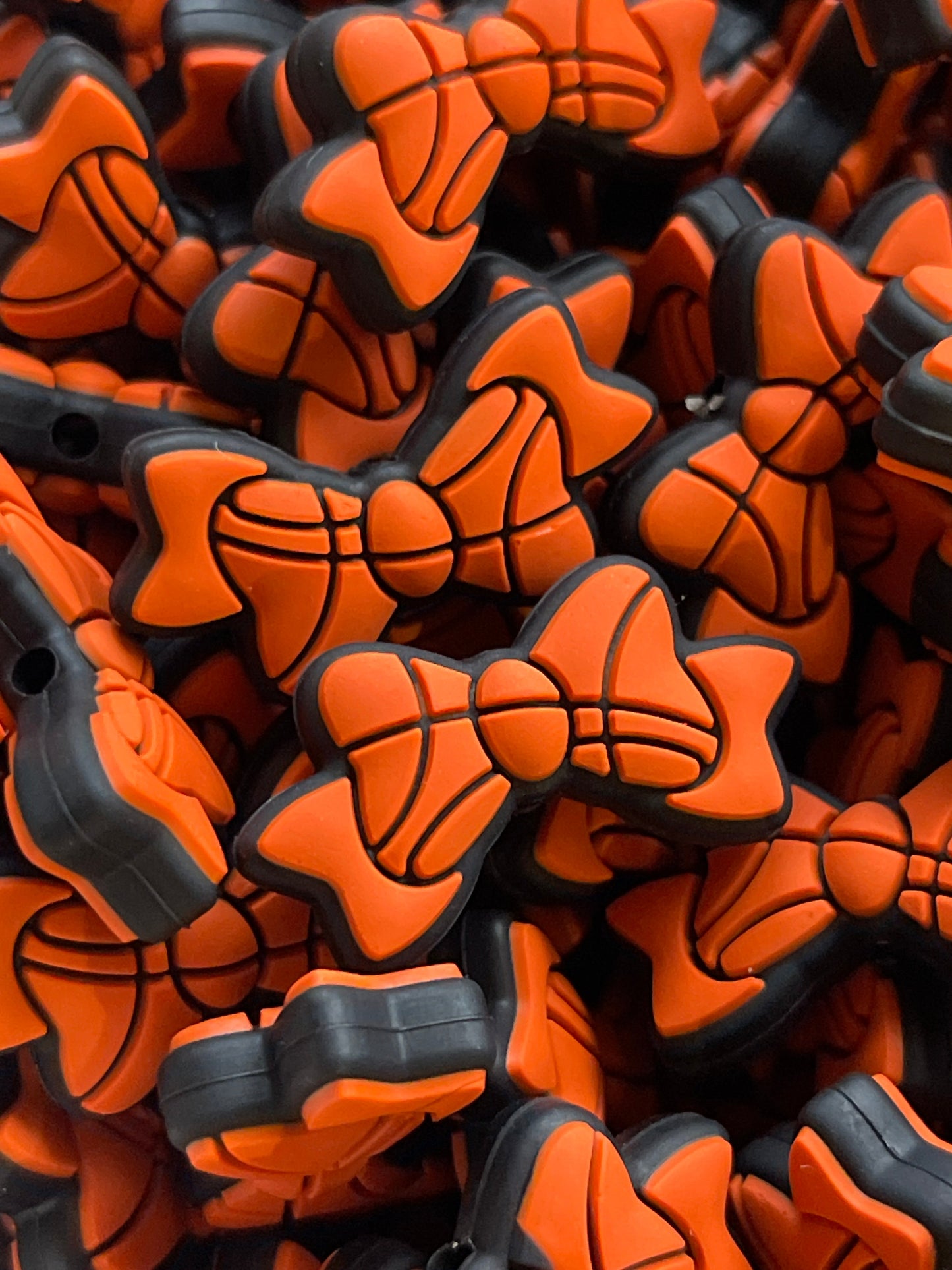 Bow Spacer Basketball Silicone Bead- 10 pack