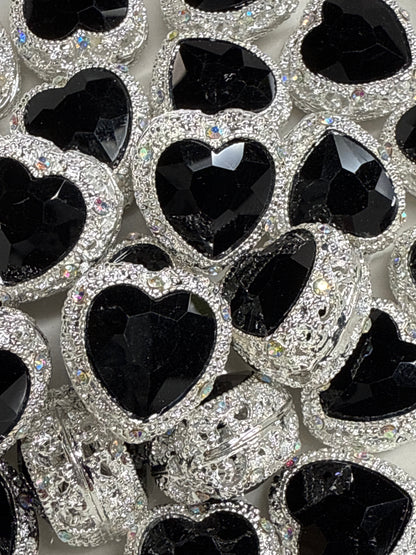Rhinestone Heart Bead