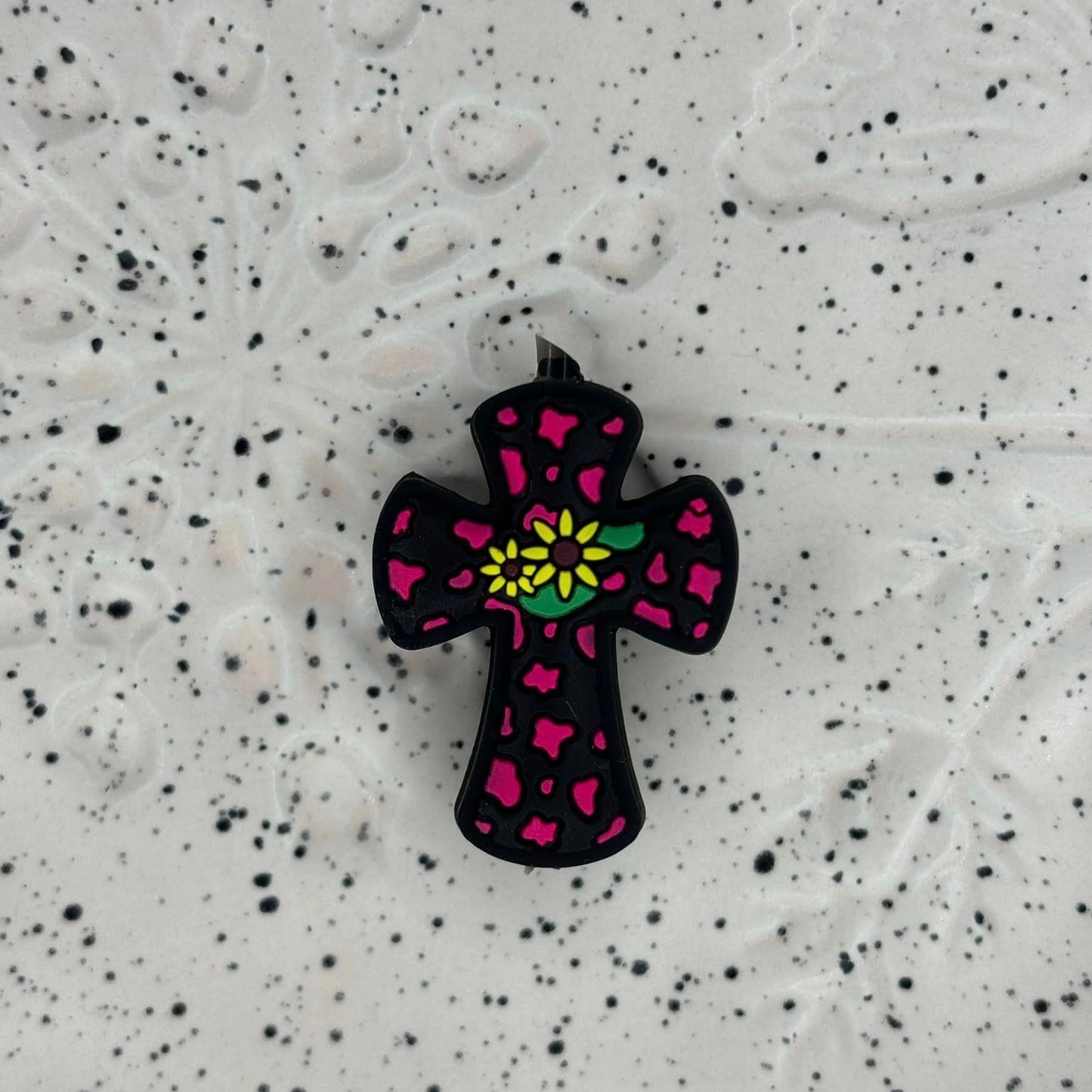 Faith - Cross Pink Silicone Focal 6504
