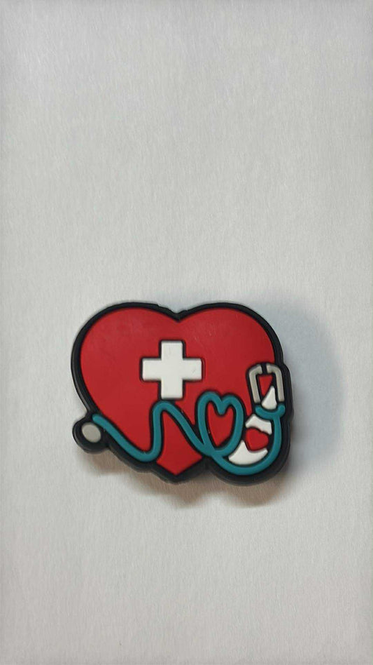 Medical - Stethoscope Heart Red Silicone Focal 0274