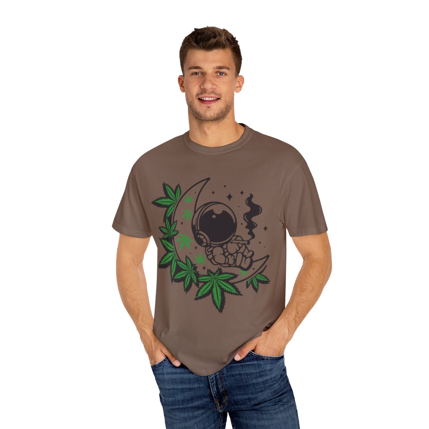 Cosmic Cannabis T-Shirt | Unisex Tee, Planetary Vibes, Weed Enthusiast Gift, Space Lover Shirt, Stoner Fashion, Gift for Him/Her