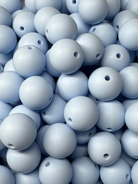 Silicone Bead Pastel Blue S24 A05-25 - 15mm - 10 pack