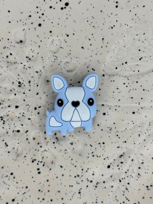 0054 - Animal - Dog - Frenchie Bulldog Blue Silicone Focal