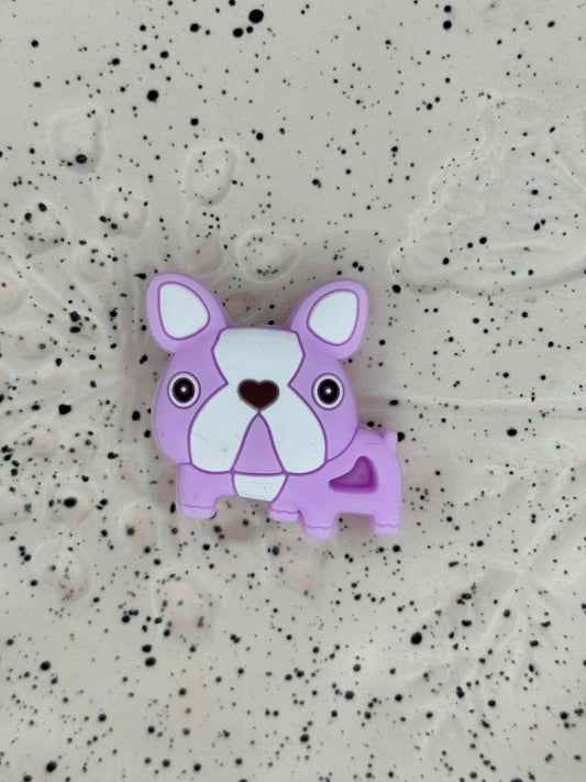 0055 - Animal - Dog - Frenchie Bulldog Lilac Silicone Focal