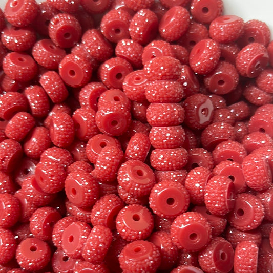 Bling Spacers Beads Burgundy - 12mm - 10 pack