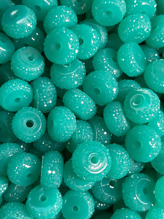 Bling Spacers Beads Caribbean Turquoise - 12mm - 10 pack