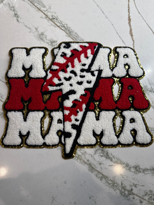 Baseball Mama Chenille Patch Large