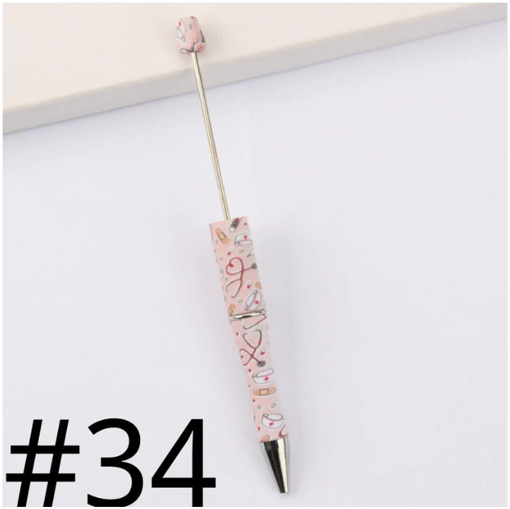 Printed Beadable Plastic Pens