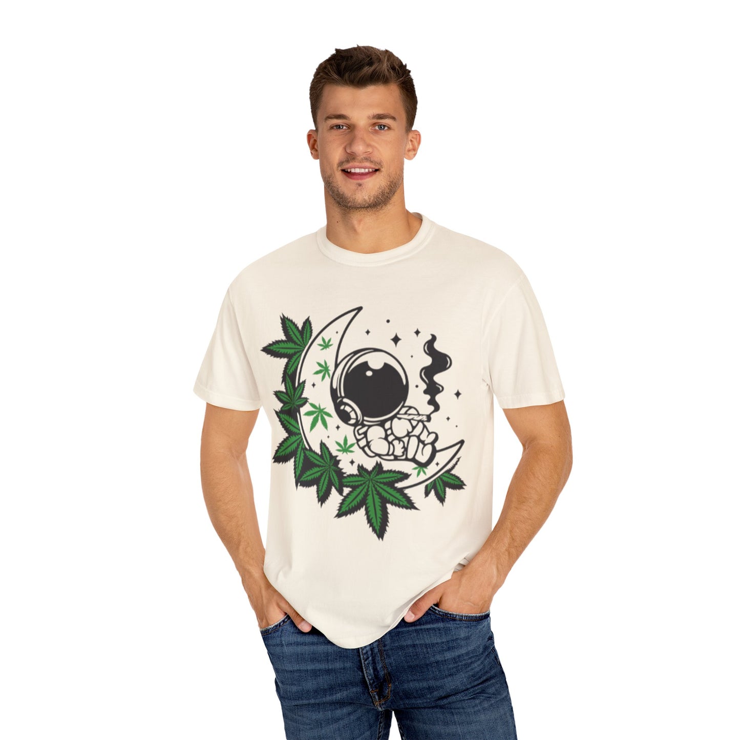 Cosmic Cannabis T-Shirt | Unisex Tee, Planetary Vibes, Weed Enthusiast Gift, Space Lover Shirt, Stoner Fashion, Gift for Him/Her