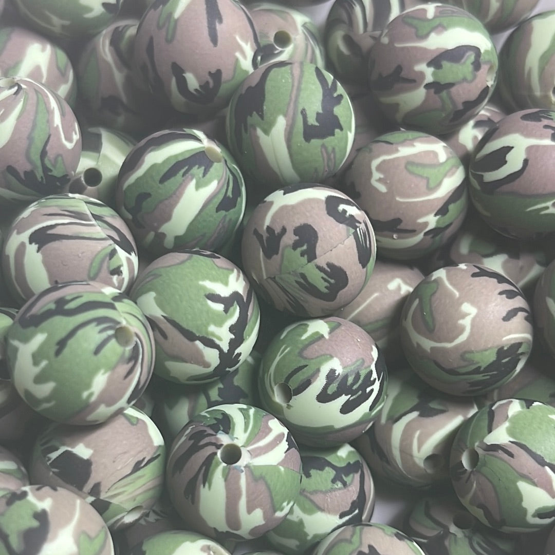 Silicone Bead Camo P55 P01-12 - 15mm - 10 pack