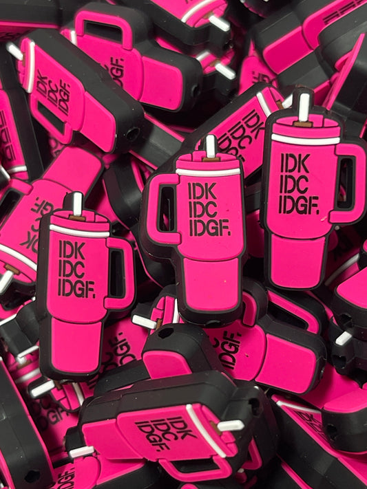 IDK IDC IDGAF Tumbler Silicone Focal - Exclusive Collab with Jitistouch