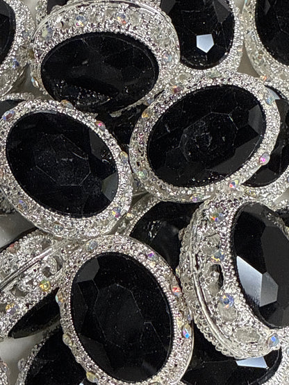 Rhinestone Oval Bead