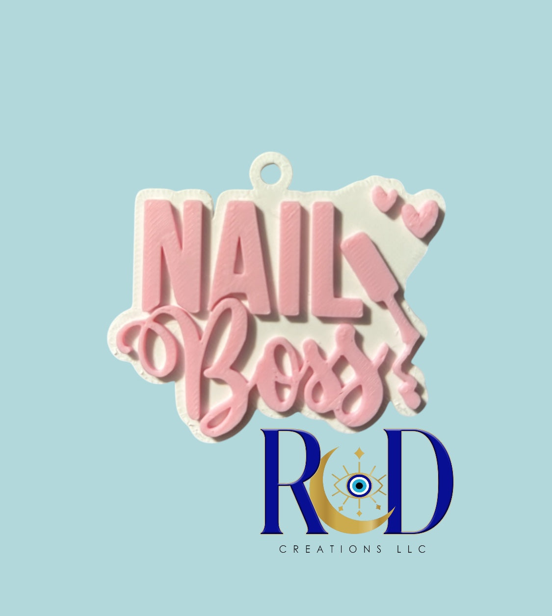 Nail Boss Ready to Ship NFC Weblink Keychain -3D Printed Social Media Scan Tag for Content Creators and Businesses