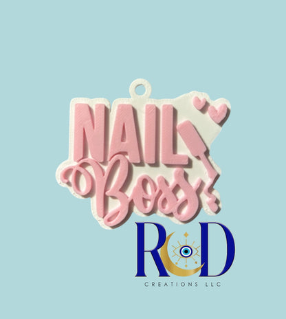 Nail Boss Ready to Ship NFC Weblink Keychain -3D Printed Social Media Scan Tag for Content Creators and Businesses